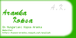 aranka kopsa business card